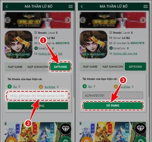 tong hop su kien nhan giftcode ma than lu bo 3